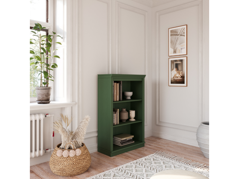 Estante de madeira com 1,19 m na cor verde / Coleção biblioteca